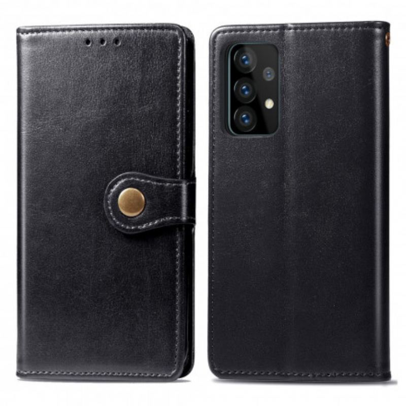Capa De Couro Para Samsung Galaxy A52 4G / A52 5G / A52s 5G Couro Falso E Fecho Vintage