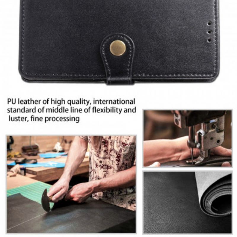 Capa De Couro Para Samsung Galaxy A52 4G / A52 5G / A52s 5G Couro Falso E Fecho Vintage
