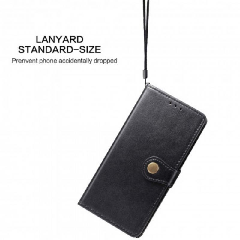 Capa De Couro Para Samsung Galaxy A52 4G / A52 5G / A52s 5G Couro Falso E Fecho Vintage