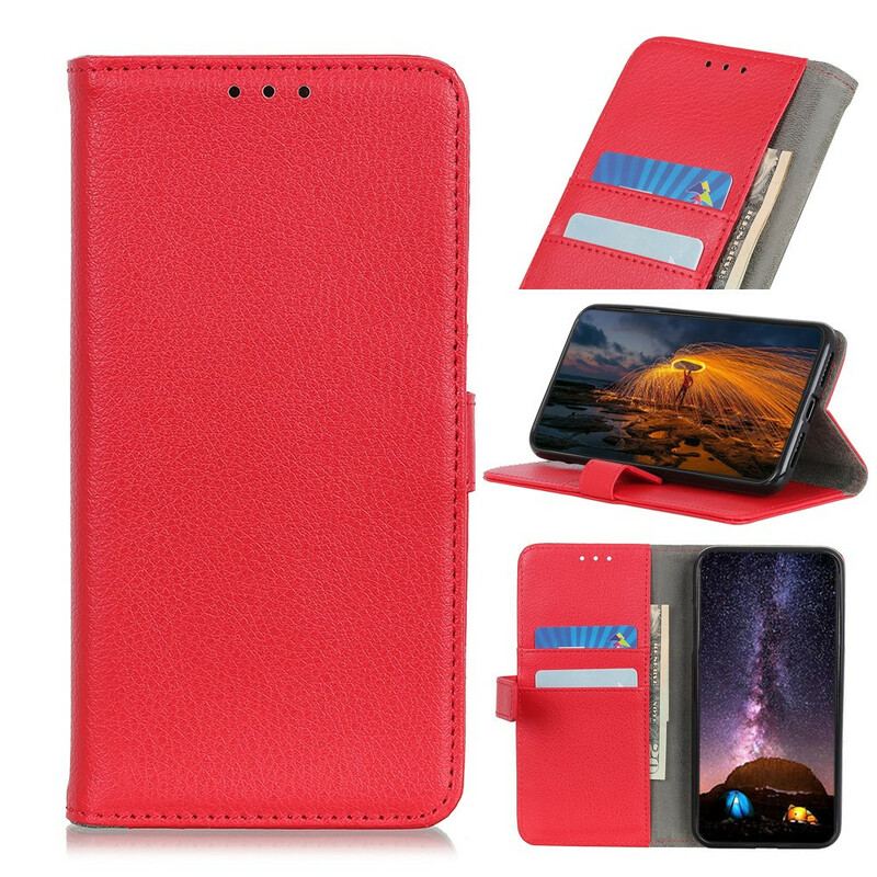 Capa De Couro Para Samsung Galaxy A52 4G / A52 5G / A52s 5G Tradicionalmente Lichia