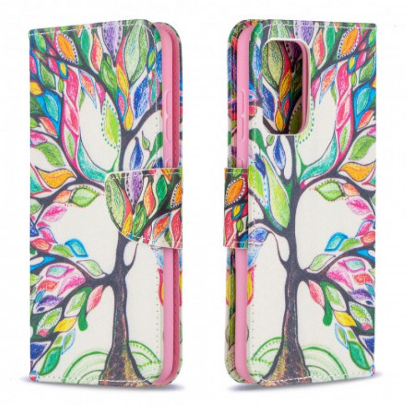 Capa Em Pele Para Samsung Galaxy A52 4G / A52 5G / A52s 5G Árvore Colorida