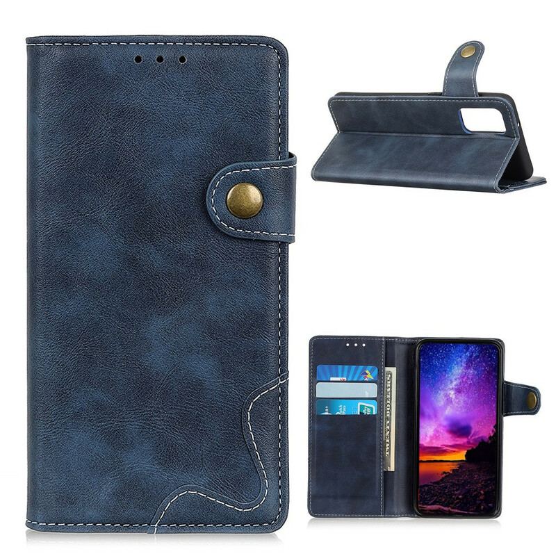 Capa Flip Para Samsung Galaxy A52 4G / A52 5G / A52s 5G Botão Artístico E Costuras