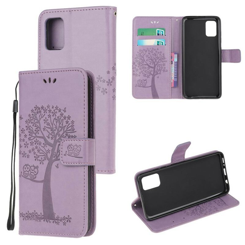 Capa Flip Para Samsung Galaxy A52 4G / A52 5G / A52s 5G De Cordão Tanga E Corujas