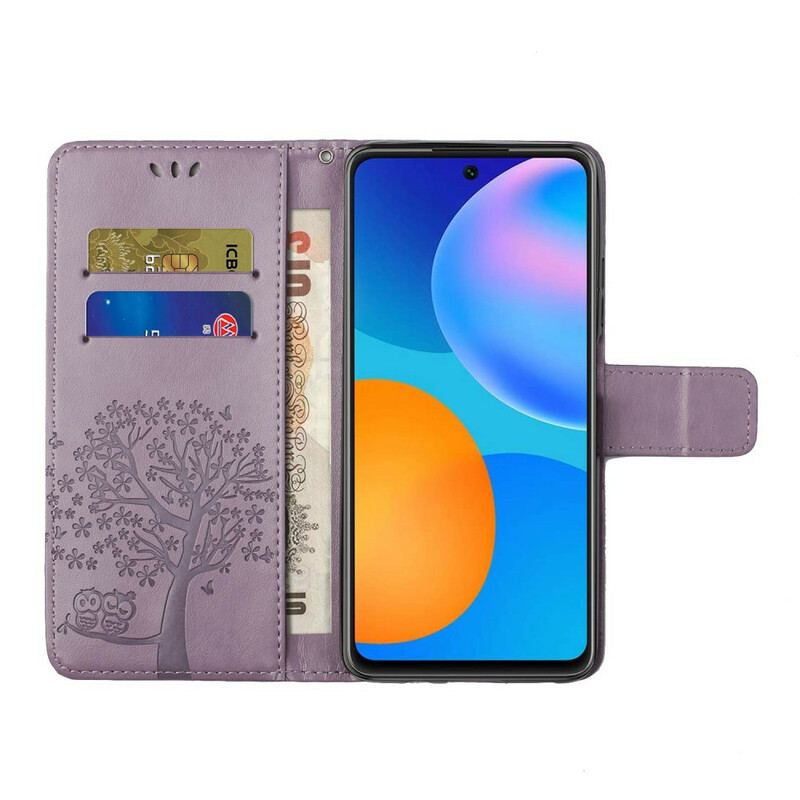 Capa Flip Para Samsung Galaxy A52 4G / A52 5G / A52s 5G De Cordão Tanga E Corujas