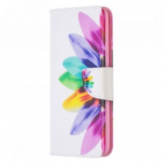Capa Flip Para Samsung Galaxy A52 4G / A52 5G / A52s 5G Flor Aquarela