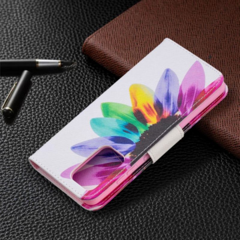 Capa Flip Para Samsung Galaxy A52 4G / A52 5G / A52s 5G Flor Aquarela