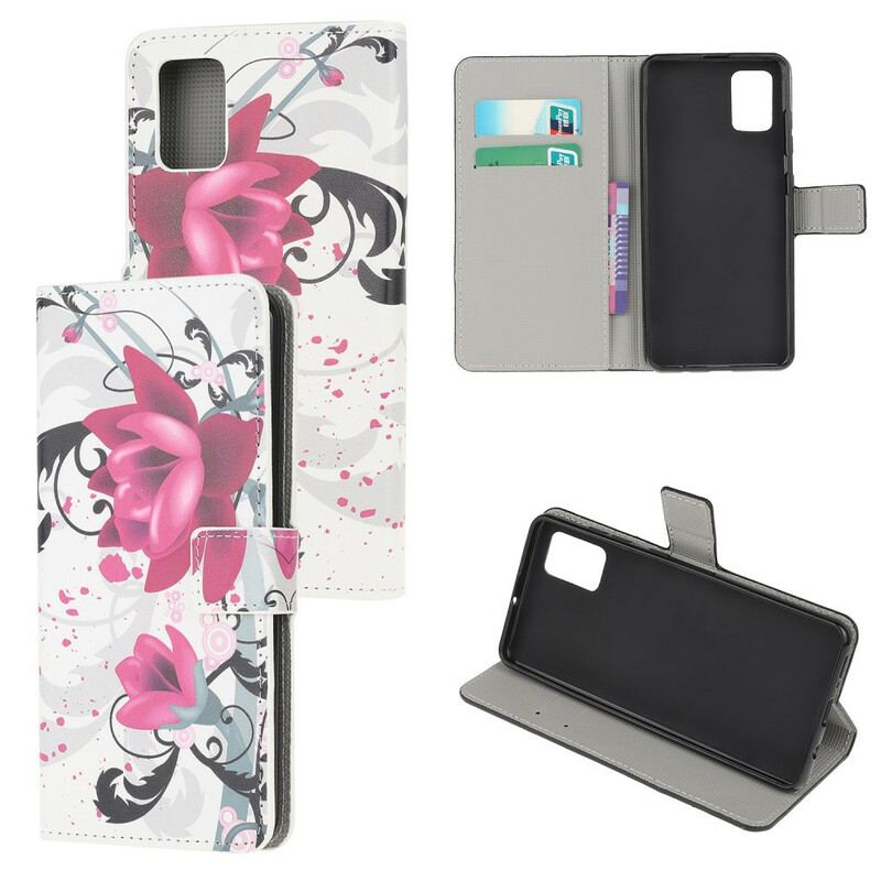 Capa Flip Para Samsung Galaxy A52 4G / A52 5G / A52s 5G Flores Tropicais