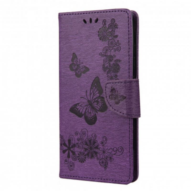 Capa Folio Para Samsung Galaxy A52 4G / A52 5G / A52s 5G De Cordão Borboletas Esplêndidas