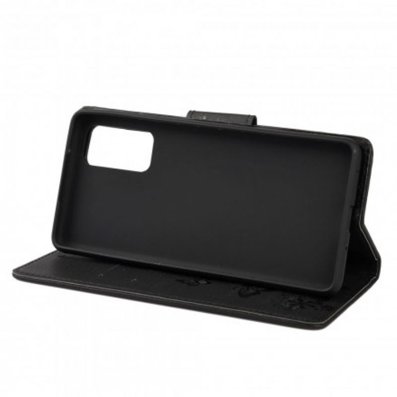 Capa Folio Para Samsung Galaxy A52 4G / A52 5G / A52s 5G De Cordão Borboletas Esplêndidas