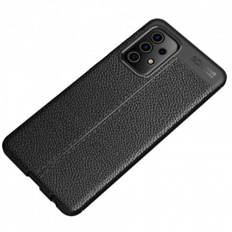 Capa Para Samsung Galaxy A52 4G / A52 5G / A52s 5G Linha Dupla Efeito Couro Litchi