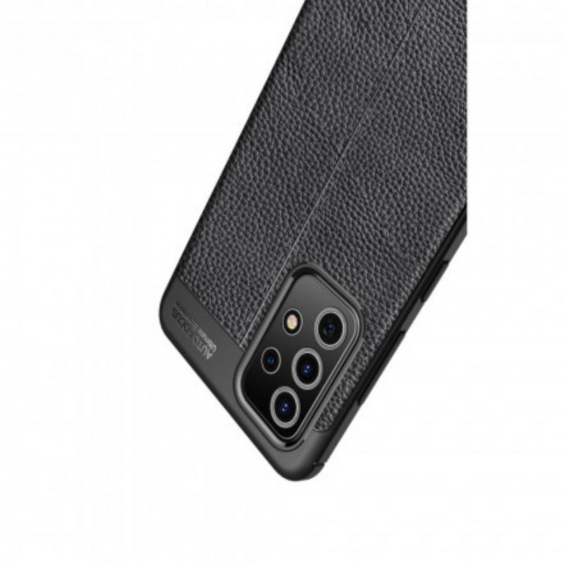 Capa Para Samsung Galaxy A52 4G / A52 5G / A52s 5G Linha Dupla Efeito Couro Litchi