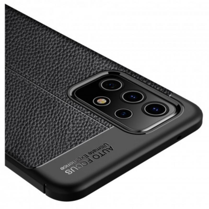 Capa Para Samsung Galaxy A52 4G / A52 5G / A52s 5G Linha Dupla Efeito Couro Litchi