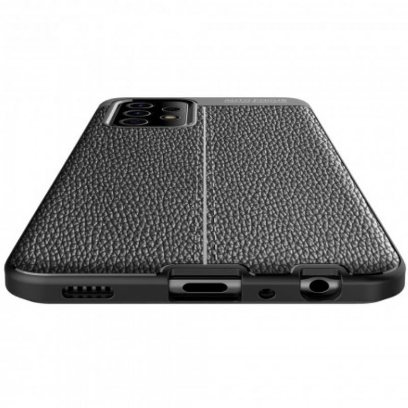 Capa Para Samsung Galaxy A52 4G / A52 5G / A52s 5G Linha Dupla Efeito Couro Litchi
