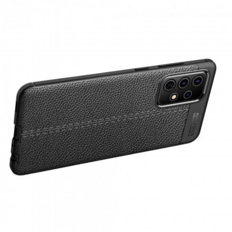 Capa Para Samsung Galaxy A52 4G / A52 5G / A52s 5G Linha Dupla Efeito Couro Litchi