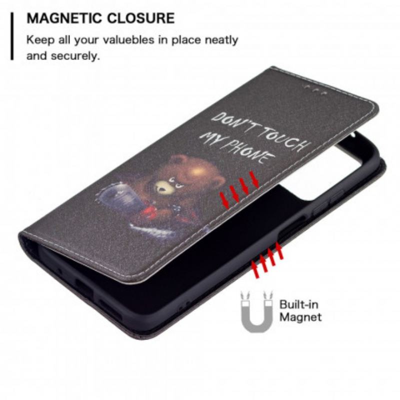 Capa De Celular Para Xiaomi Redmi 10 Flip Urso Perigoso