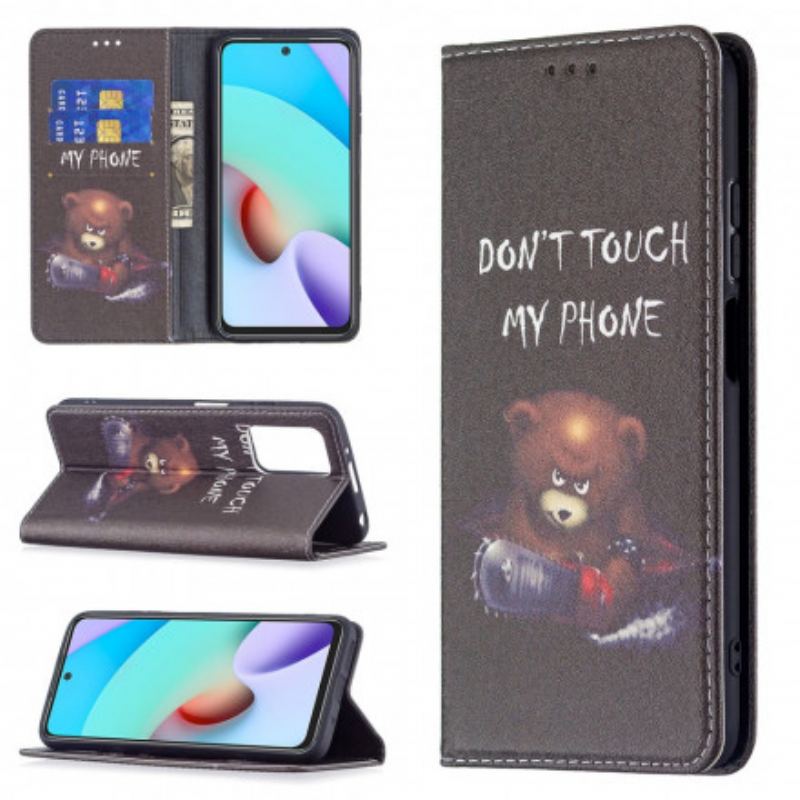Capa De Celular Para Xiaomi Redmi 10 Flip Urso Perigoso