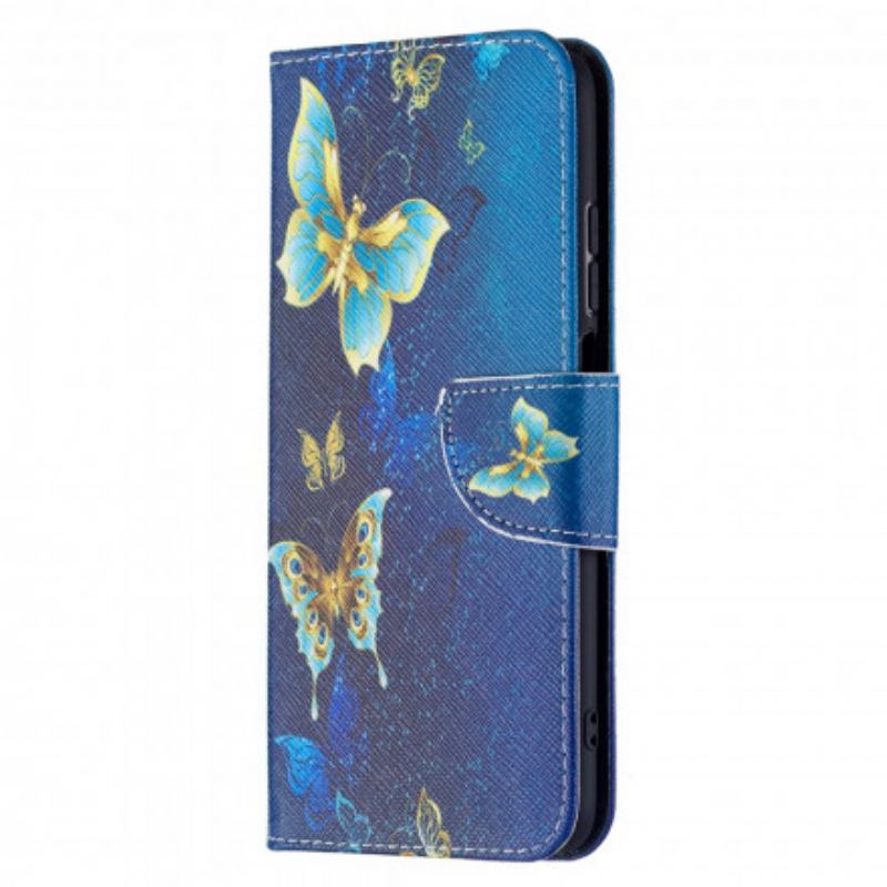 Capa De Couro Para Xiaomi Redmi 10 Borboletas Incríveis