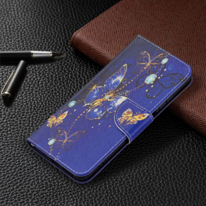 Capa De Couro Para Xiaomi Redmi 10 Borboletas Incríveis