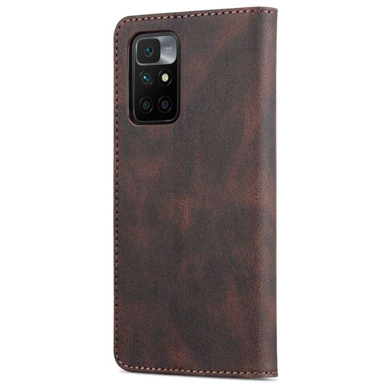 Capa De Couro Para Xiaomi Redmi 10 Efeito Couro Azns