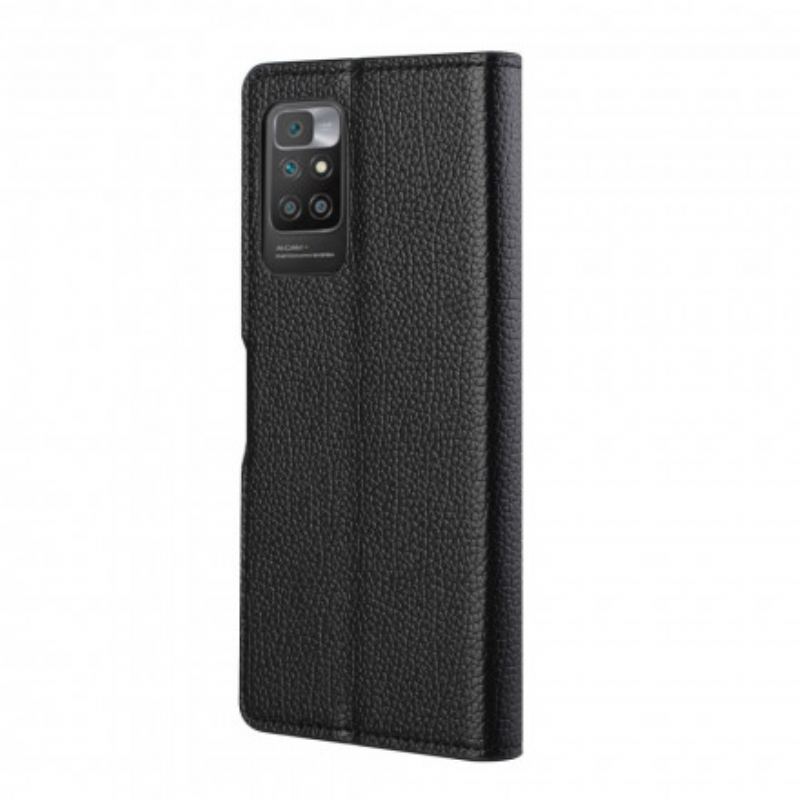 Capa De Couro Para Xiaomi Redmi 10 Efeito De Couro Granulado De Lichia