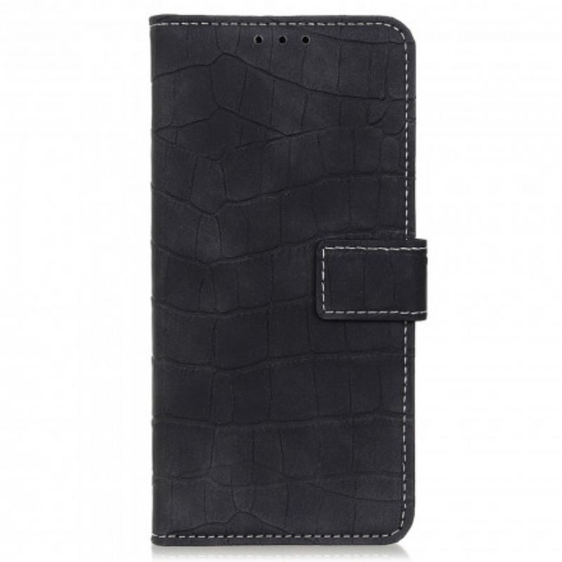 Capa De Couro Para Xiaomi Redmi 10 Estilo De Pele De Crocodilo Vintage