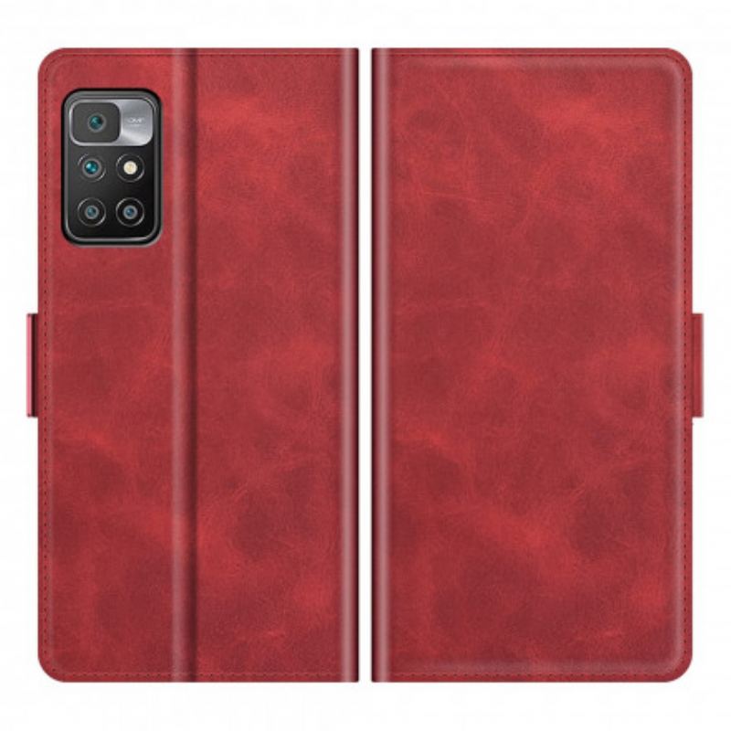 Capa De Couro Para Xiaomi Redmi 10 Flip Aba Dupla Clássica
