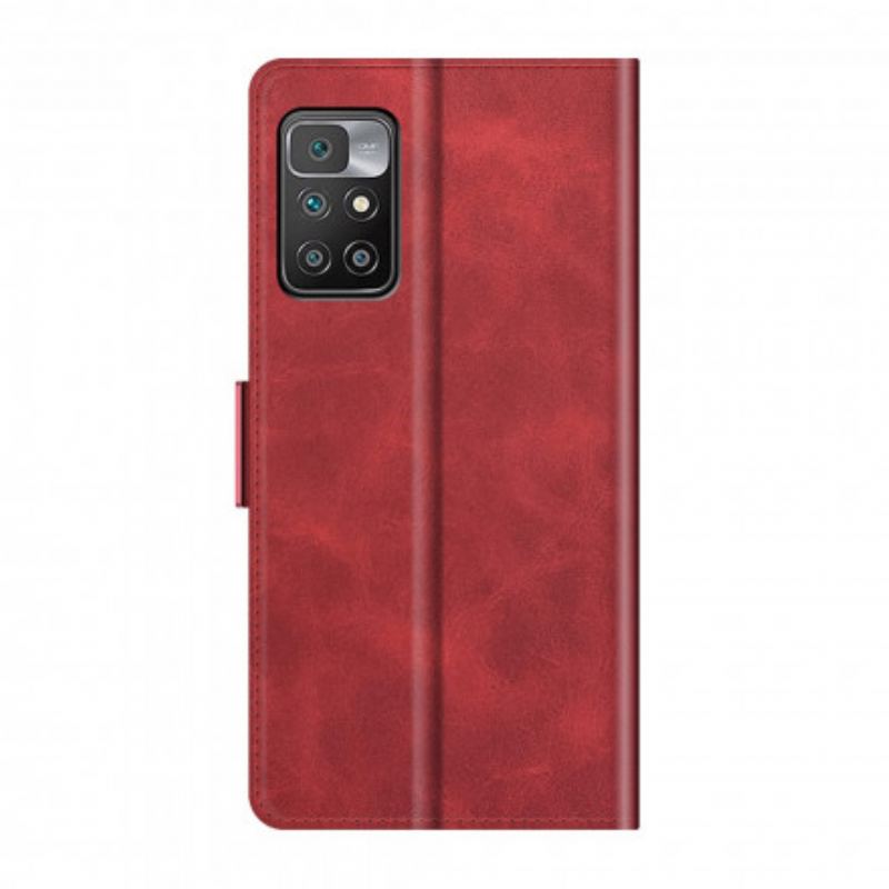 Capa De Couro Para Xiaomi Redmi 10 Flip Aba Dupla Clássica