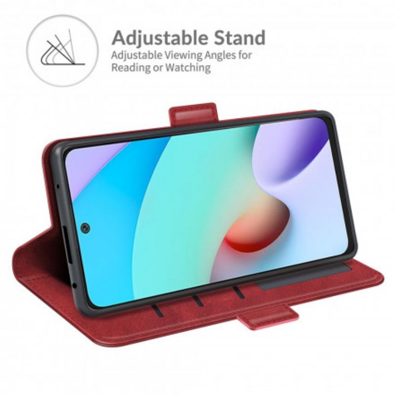 Capa De Couro Para Xiaomi Redmi 10 Flip Aba Dupla Clássica