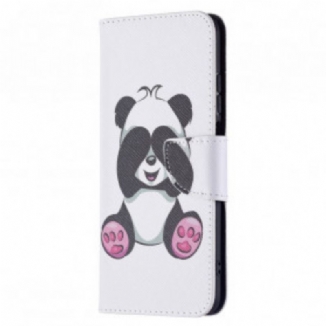 Capa De Couro Para Xiaomi Redmi 10 Panda Divertido