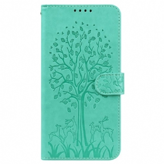 Capa Flip Para Xiaomi Redmi 10 Árvore E Veado