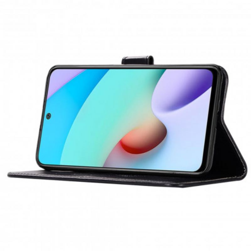 Capa Flip Para Xiaomi Redmi 10 Coruja Apanhador De Sonhos Efeito Couro