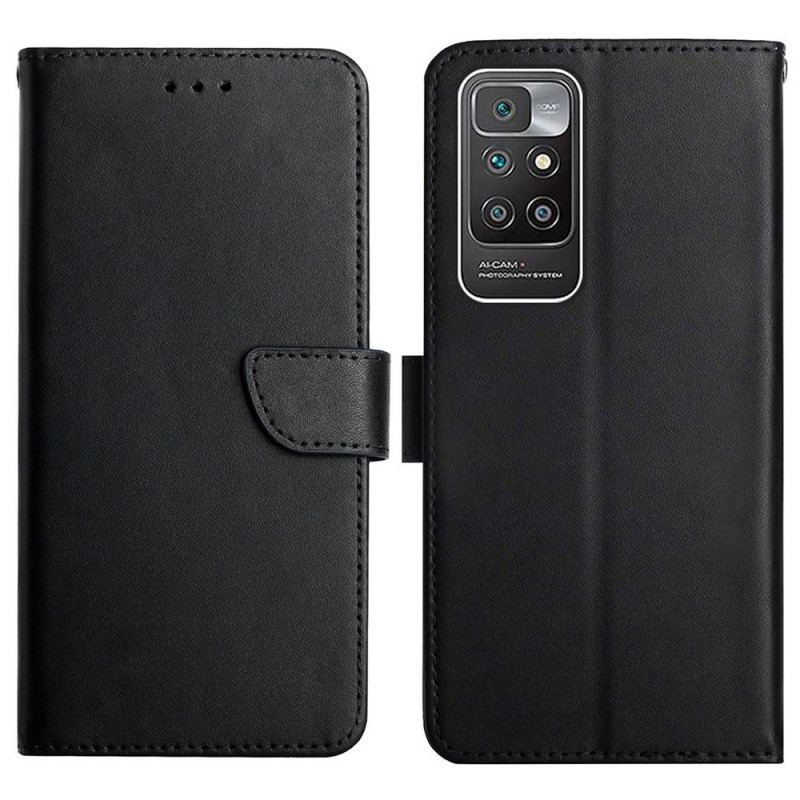 Capa Flip Para Xiaomi Redmi 10 Couro Napa Genuíno
