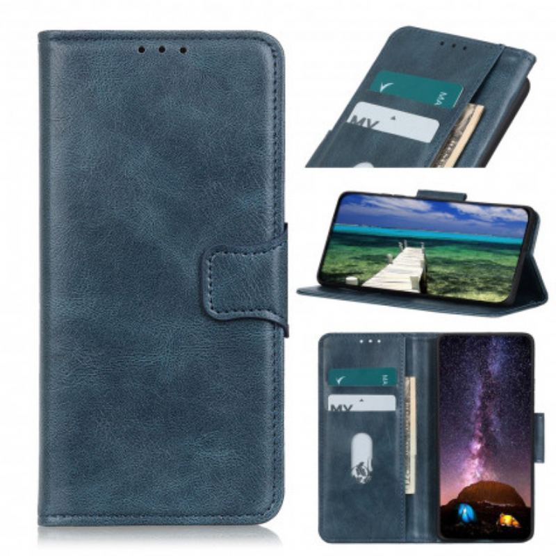 Capa Flip Para Xiaomi Redmi 10 Fecho Reversível Efeito Couro