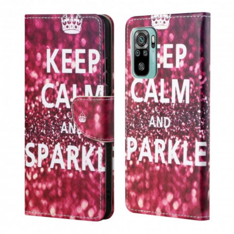Capa Flip Para Xiaomi Redmi 10 Mantenha A Calma E Brilhe