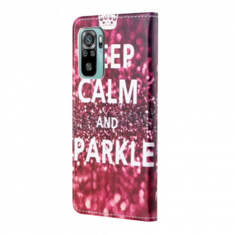 Capa Flip Para Xiaomi Redmi 10 Mantenha A Calma E Brilhe
