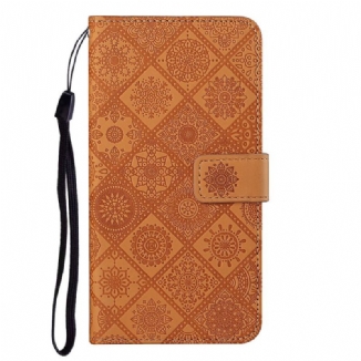 Capa Flip Para Xiaomi Redmi 10 Padrão De Tapeçaria