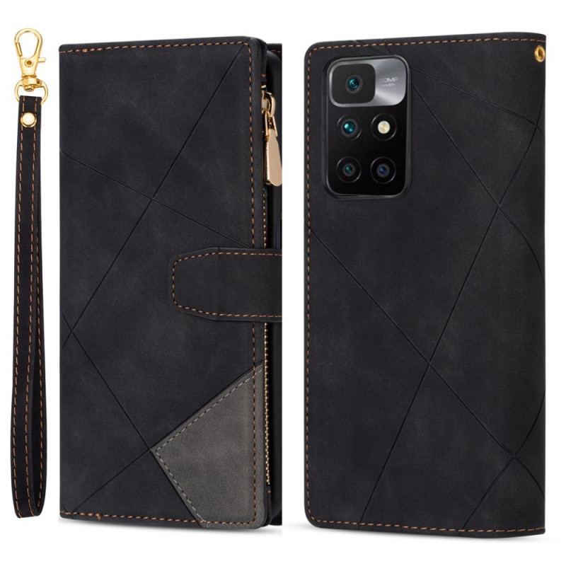 Capa Flip Para Xiaomi Redmi 10 Porta Moedas E Cordão