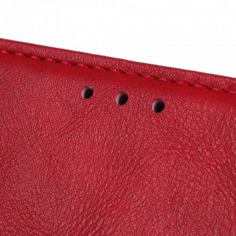 Capa Folio Para Xiaomi Redmi 10 Botão De Couro Falso