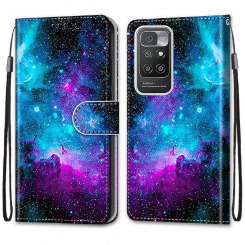 Capa Folio Para Xiaomi Redmi 10 Céu Cósmico
