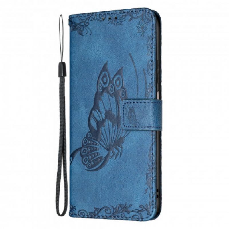 Capa Folio Para Xiaomi Redmi 10 De Cordão Borboleta De Tiras Barroca