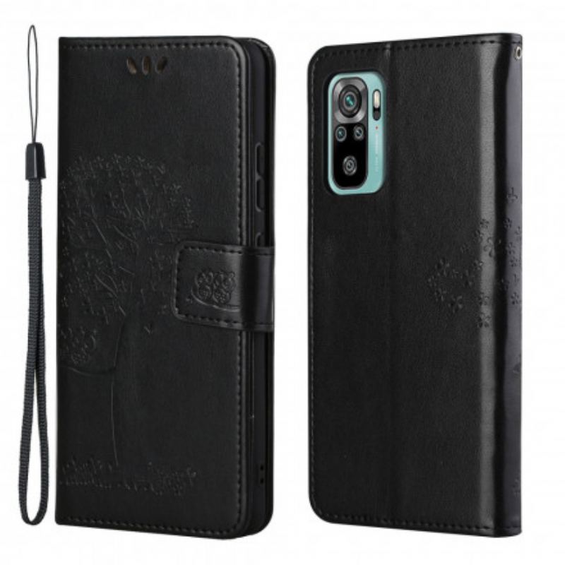 Capa Folio Para Xiaomi Redmi 10 De Cordão Tanga E Corujas