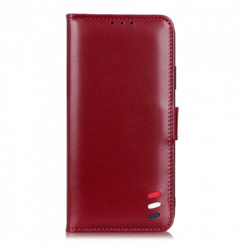 Capa Folio Para Xiaomi Redmi 10 Efeito Couro Tricolor