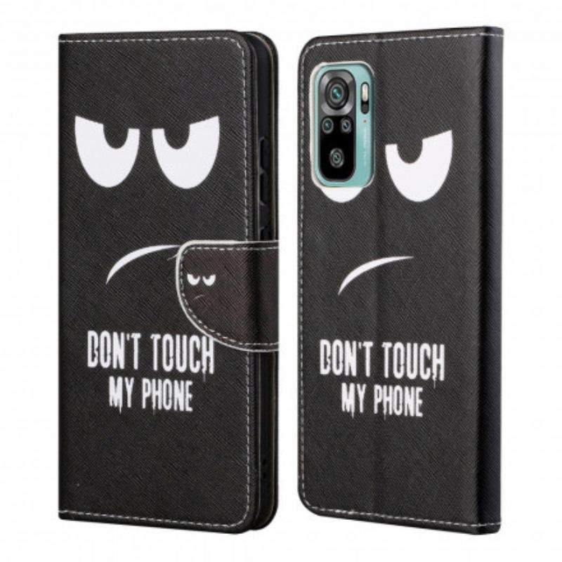 Capa Folio Para Xiaomi Redmi 10 Não Toque No Meu Telefone