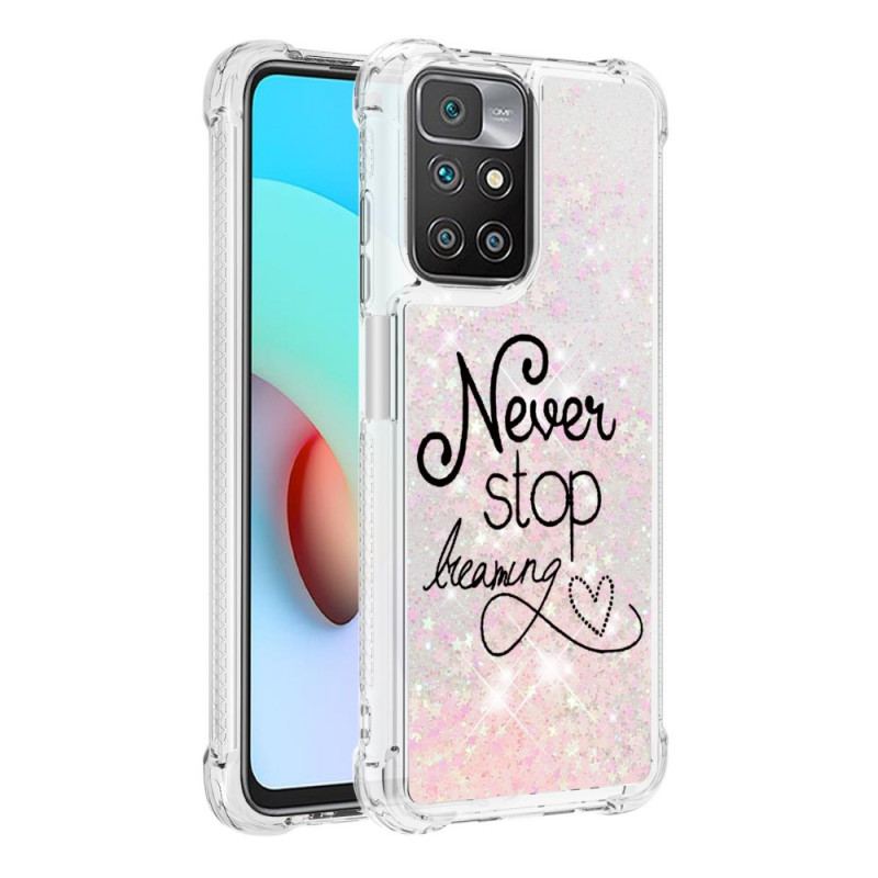Capa Para Xiaomi Redmi 10 Nunca Pare De Sonhar Com Glitter