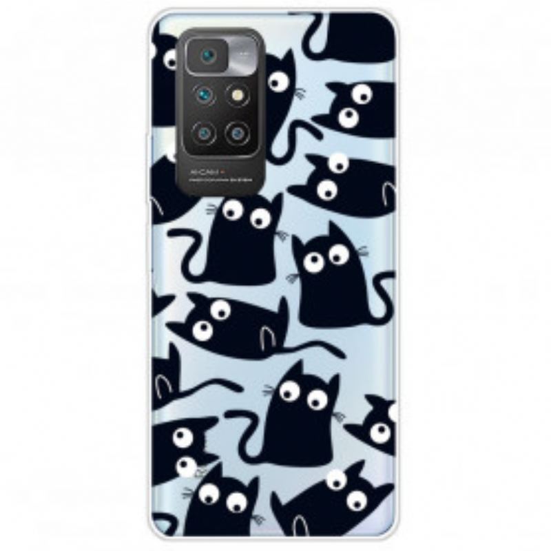 Capa Para Xiaomi Redmi 10 Vários Gatos Pretos
