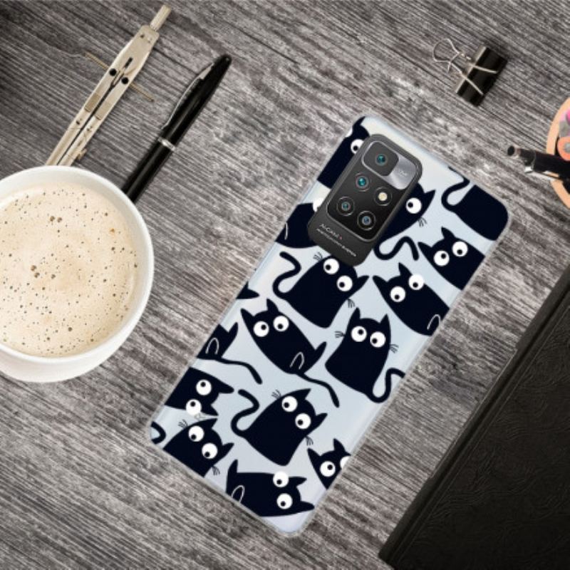 Capa Para Xiaomi Redmi 10 Vários Gatos Pretos