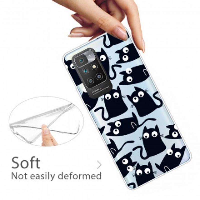 Capa Para Xiaomi Redmi 10 Vários Gatos Pretos