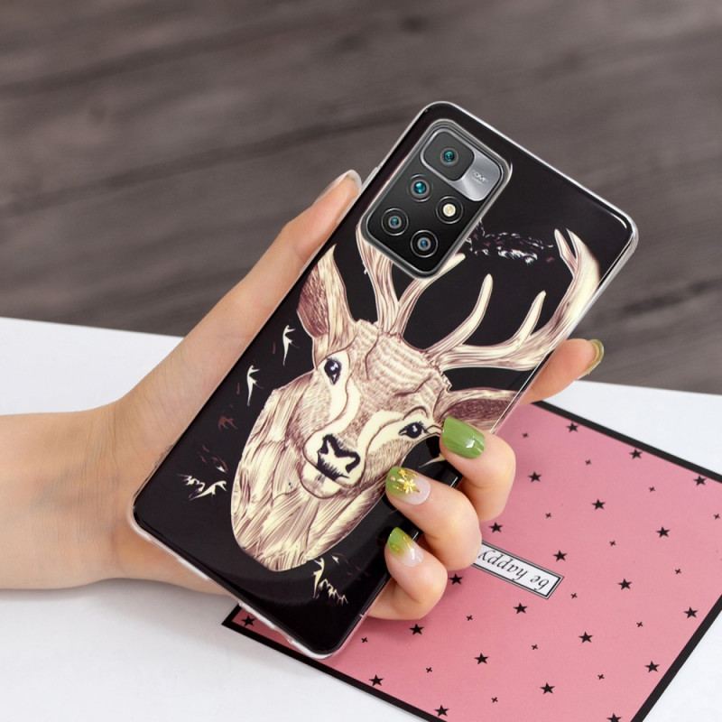 Capa Para Xiaomi Redmi 10 Veado Majestoso Fluorescente