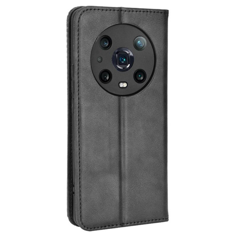 Capa De Celular Para Honor Magic 4 Pro Flip Estilo De Couro Estilizado