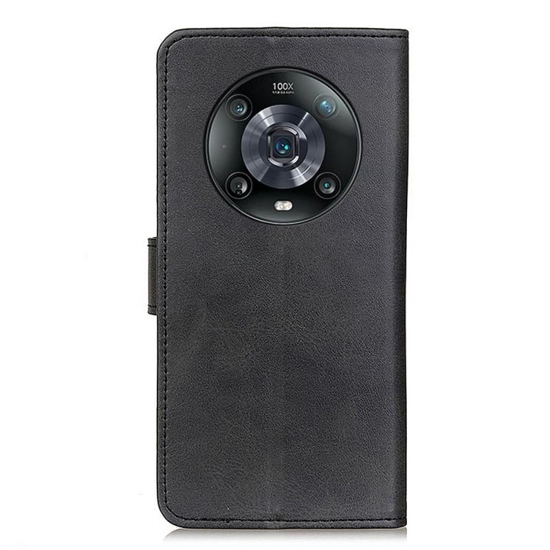Capa Flip Para Honor Magic 4 Pro Couro Sintético Fosco